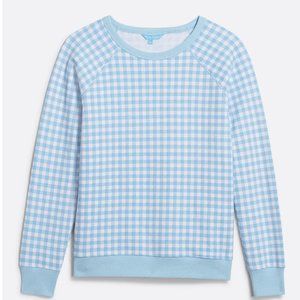 Draper James Natalie Sweatshirt in Light Blue Gingham Size Medium